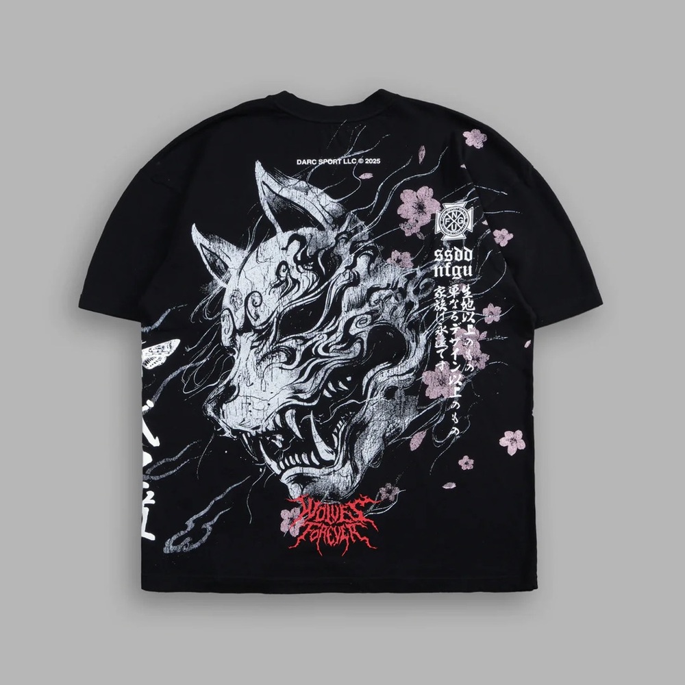 DARC KITSUNE "SIDE BY SIDE" SERIES PREMIUM TEE IN BLACK
